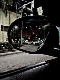 View of illuminated city at night