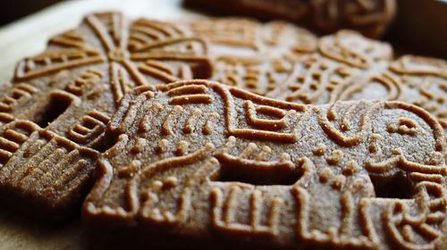 Close-up of cookies on table