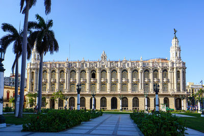 View of historical building against blue sky