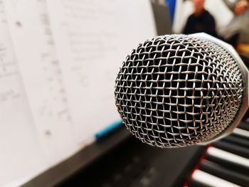 Close-up of microphone