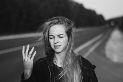 Portrait of beautiful young woman