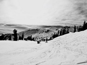 Scenic view of snowcapped mountain against sky