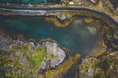 High angle view of lofoten island