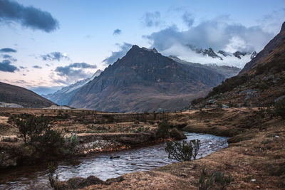 Scenic view of mountains against sky