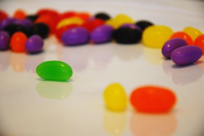 Close-up of jellybeans on table