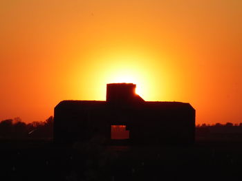 Built structure at sunset