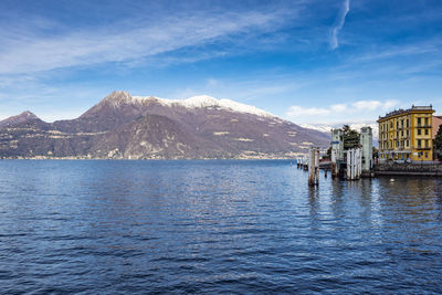 Landscape of varenna dock on lake como