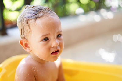 Close-up of cute baby boy