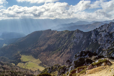 Scenic view of mountains against sky