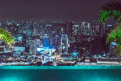 Illuminated city at night