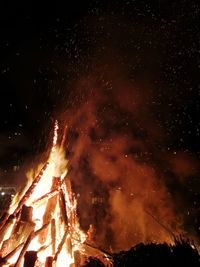 Firework display at night