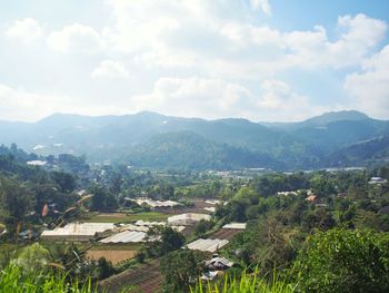 Scenic view of mountains against sky