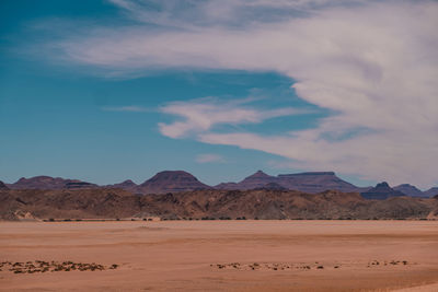 Scenic view of desert against sky