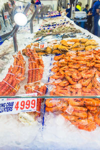 View of fish for sale in market