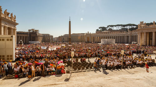 Crowd at town square