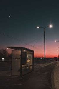 Illuminated street lights at night