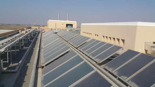 High angle view of bridge against clear sky