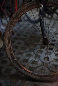 Close-up of bicycle wheel