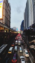 Traffic on road in city