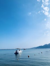 One white sailing boat at dahab lagoon