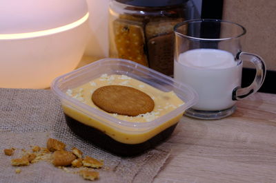 Close-up of breakfast on table