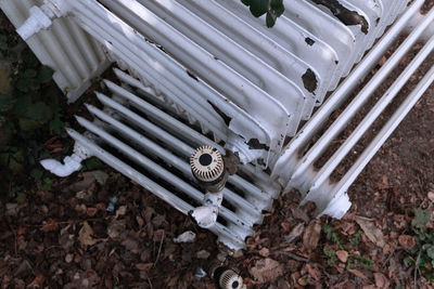 High angle view of metal