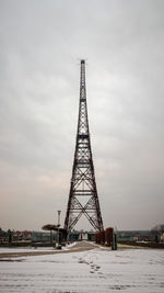 The wodden antenna tower od the radio station from the middle od the 1930s. transmission tower 