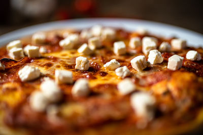 Close-up of pizza in plate