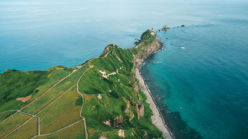 High angle view of sea