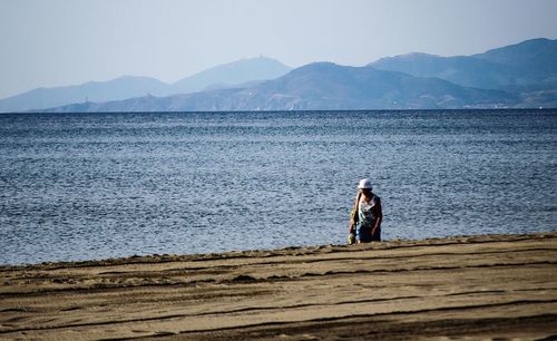 People relaxing in lake