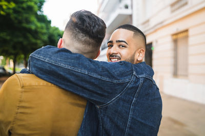 Portrait of couple kissing