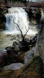 Scenic view of waterfall