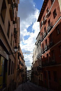 Low angle view of residential buildings against sky