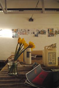 Close-up of telephone booth on table at home