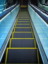 High angle view of escalator