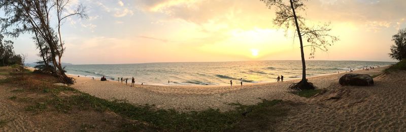 Scenic view of sea at sunset