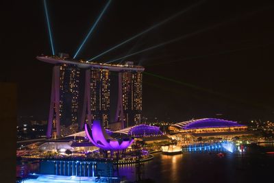 Illuminated city at night