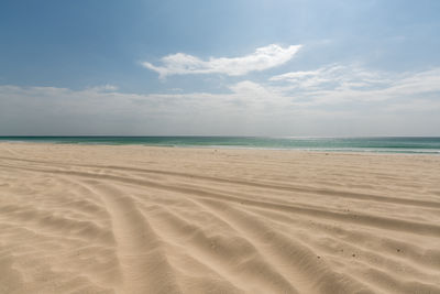 Scenic view of beach against sky