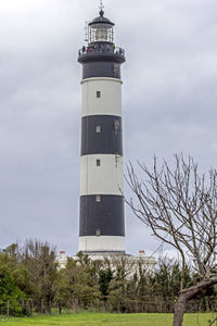 Low angle view of lighthouse against sky