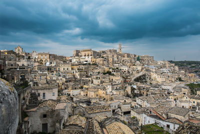 Aerial view of townscape against sky