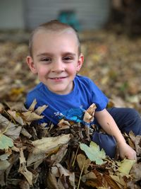 A boy who loves leaves