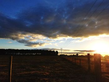 Scenic view of dramatic sky during sunset