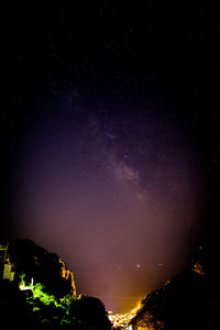 Low angle view of sky at night