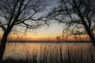 Scenic view of sea during sunset