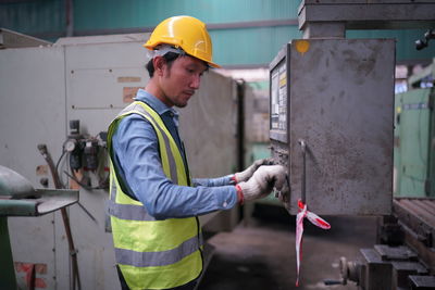 Engineer working at construction site