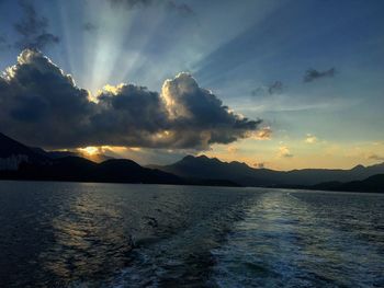 Scenic view of sea during sunset