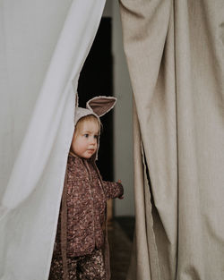 Portrait of a girl looking away