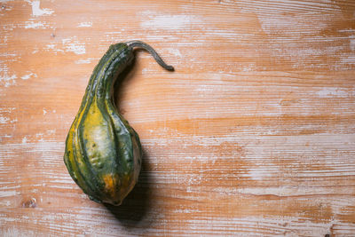 High angle view of pumpkin on table