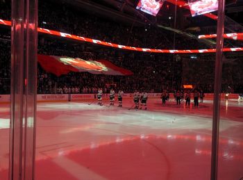 Blurred motion of woman at night