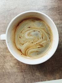 Directly above shot of coffee on table